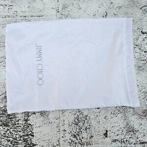 Jimmy Choo Dust Bag Draw String White 100% Polyester Storage Bag Made in Italy